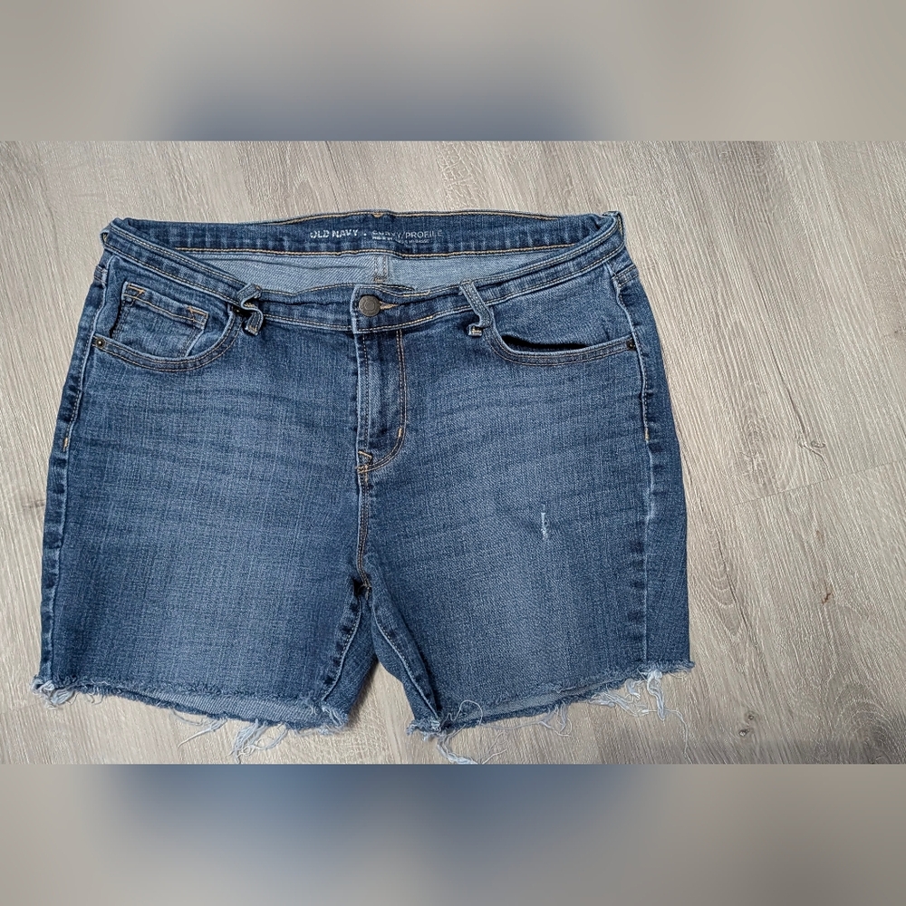 Old Navy Blue Denim Cutoff Shorts curvy Size10